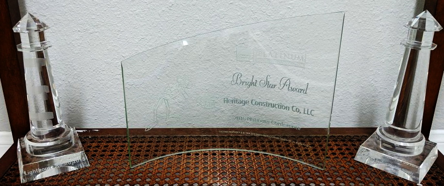 Owens Corning Bright Star Award - Heritage Construction Co.