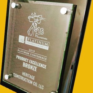 Owens Corning Bronze Award of Excellence 2019- Heritage Construction Co.